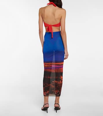 Gonna midi in mesh con stampa | Louisa Ballou