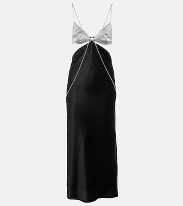 Robe Beatrice en satin de soie à ornements | Dodo Bar Or