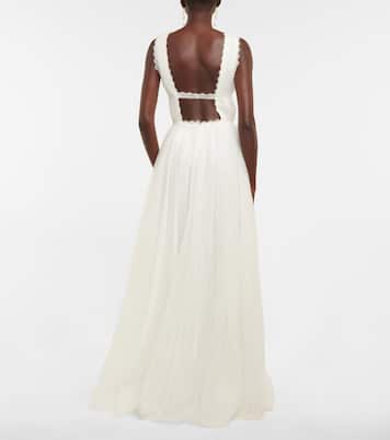 Robe longue de mariée en tulle | Costarellos