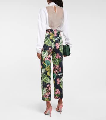 Bedruckte Cropped-Hose aus Popeline | Oscar de la Renta
