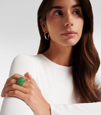 Anillo Earth Dome de oro de 18 ct con esmeraldas | Octavia Elizabeth