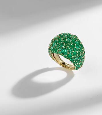 Anillo Earth Dome de oro de 18 ct con esmeraldas | Octavia Elizabeth