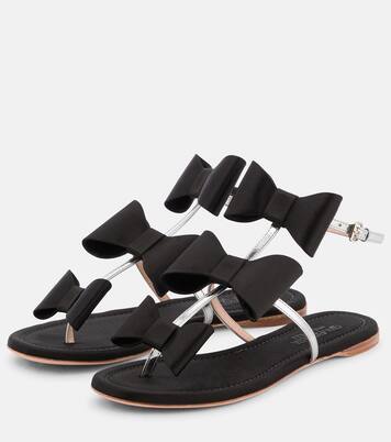 Pop Bow satin and leather sandals | Giambattista Valli