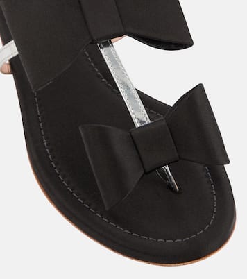 Pop Bow satin and leather sandals | Giambattista Valli