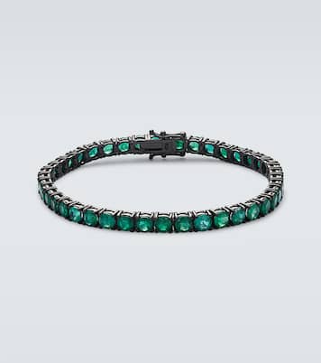 Bracelet Tennis en or noir 18 ct et émeraudes | Shay Jewelry