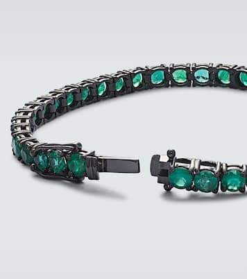 Bracelet Tennis en or noir 18 ct et émeraudes | Shay Jewelry