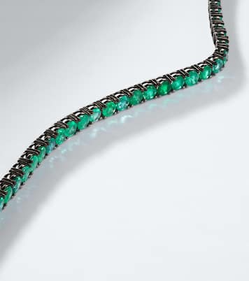 Bracelet Tennis en or noir 18 ct et émeraudes | Shay Jewelry