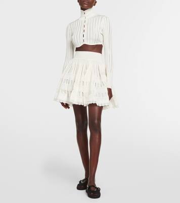 Ribbed-knit cropped cardigan | Alaïa