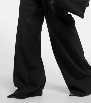 Pantalon ample à taille basse en laine en jean | Dion Lee