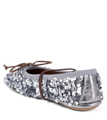 Paillettes metallic ballet flats | PèPè