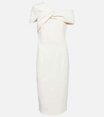 Midikleid Salmone aus Crêpe | Safiyaa