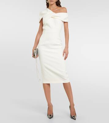 Midikleid Salmone aus Crêpe | Safiyaa