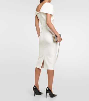 Midikleid Salmone aus Crêpe | Safiyaa