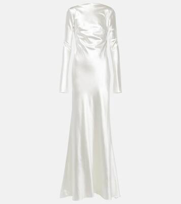 Bridal Simone wool and silk satin gown | Danielle Frankel