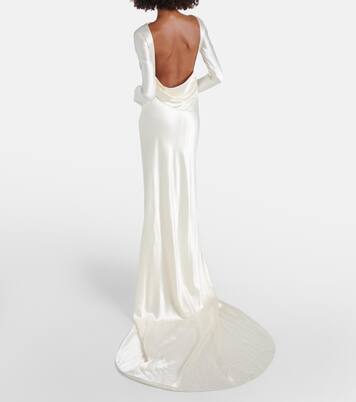 Bridal Simone wool and silk satin gown | Danielle Frankel