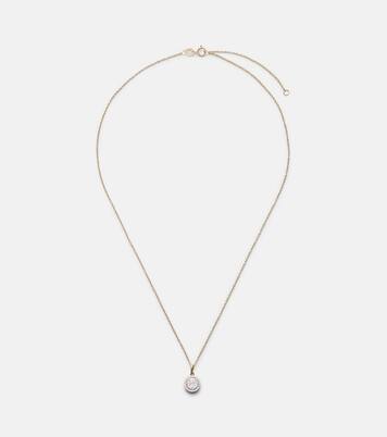 Framed Mosaic 10kt yellow gold necklace with diamonds  | Stone and Strand