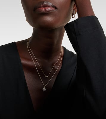 Framed Mosaic 10kt yellow gold necklace with diamonds  | Stone and Strand