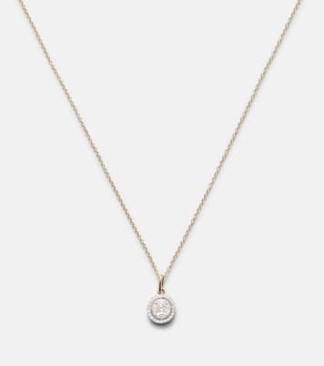 Framed Mosaic 10kt yellow gold necklace with diamonds  | Stone and Strand