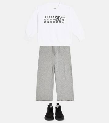 Logo cotton jersey sweatshirt  | MM6 Maison Margiela Kids