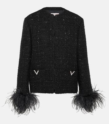 Veste en tweed et plumes | Valentino