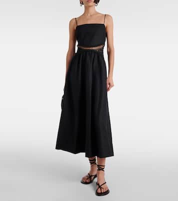 Robe midi Malena en lin mélangé | Simkhai