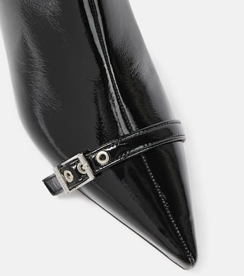 Eyelets faux leather ankle boots | Ganni