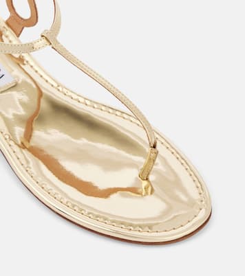 Almost Bare metallic leather thong sandals | Aquazzura