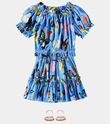 Ruffled printed cotton poplin skirt | Dolce&Gabbana Kids