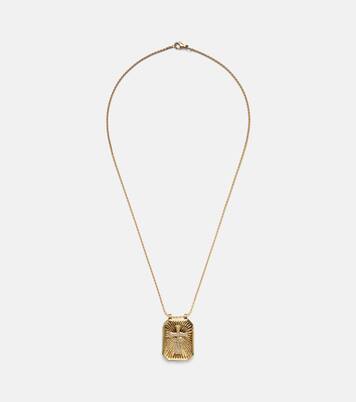 Cross 18kt gold pendant necklace with diamonds | Marie Lichtenberg