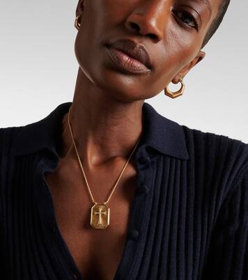 Cross 18kt gold pendant necklace with diamonds | Marie Lichtenberg