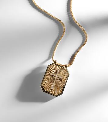 Cross 18kt gold pendant necklace with diamonds | Marie Lichtenberg