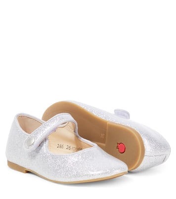 Daisy Baby metallic leather slides | Pom d'Api