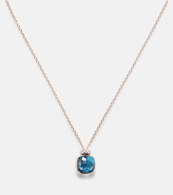 Nudo Mini 18kt rose gold (750/1000) necklace with topaz and diamonds | Pomellato