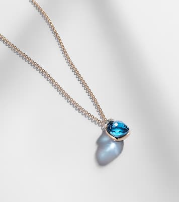 Nudo Mini 18kt rose gold (750/1000) necklace with topaz and diamonds | Pomellato