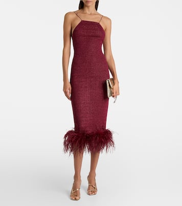 Midikleid Lumière mit Federn | Oséree