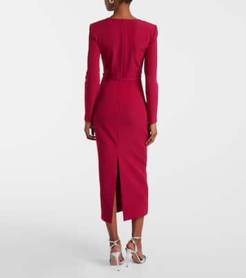 Vestido midi de crepé con cinturón | Roland Mouret
