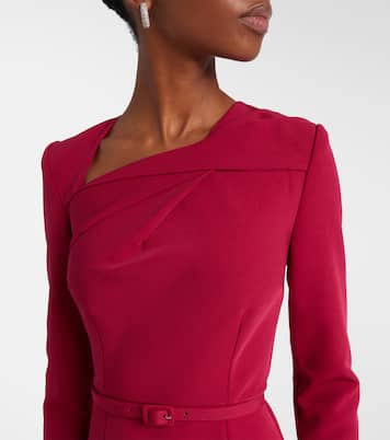 Vestido midi de crepé con cinturón | Roland Mouret