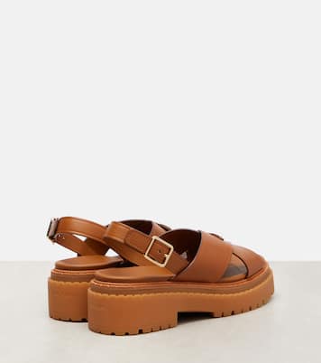 Logo leather sandals | Prada