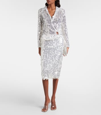 Jupe midi Opaline à sequins | Christopher Esber