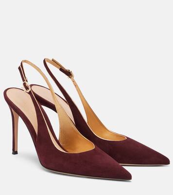 Ribbon Sling 95 suede slingback pumps | Gianvito Rossi