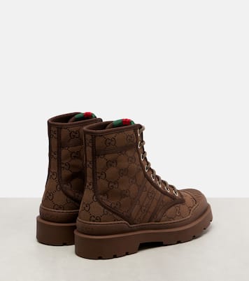 GG Canvas combat boots | Gucci