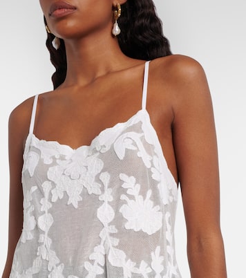 Embroidered semi-sheer cotton maxi dress | Juliet Dunn