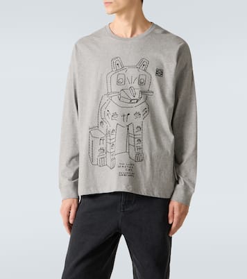 x Louis Wain embroidered cotton jersey T-shirt | Loewe