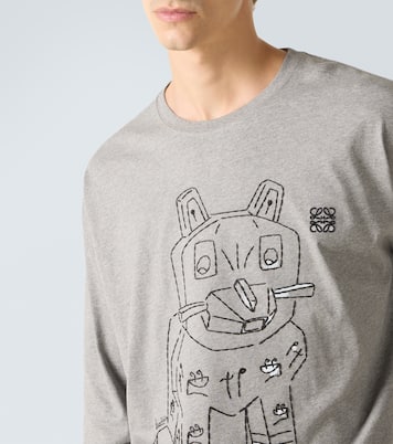 x Louis Wain embroidered cotton jersey T-shirt | Loewe