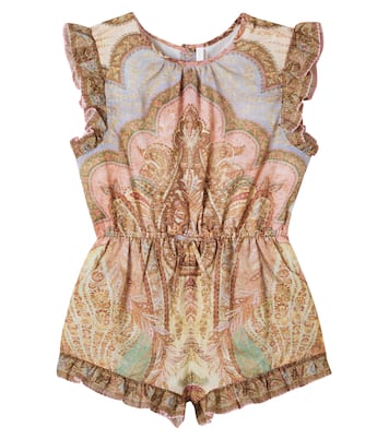 Awaken paisley cotton playsuit | Zimmermann Kids