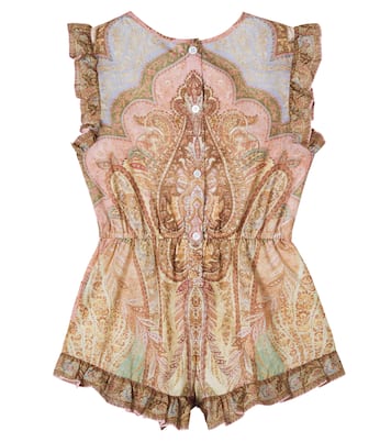 Awaken paisley cotton playsuit | Zimmermann Kids