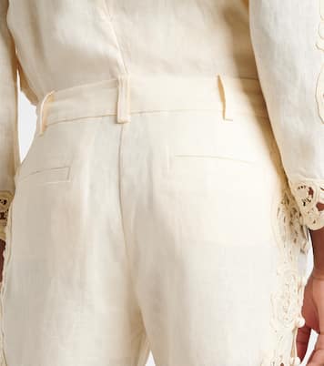 Pantalon évasé Awaken brodé en lin | Zimmermann
