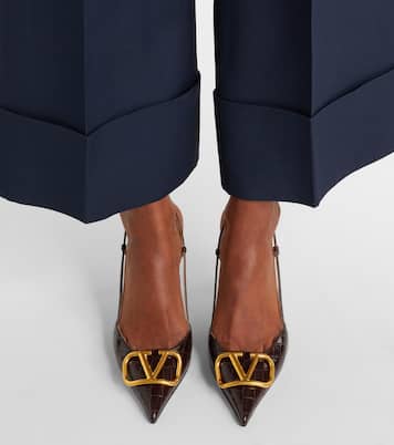Slingback-Pumps VLogo 80 aus Leder | Valentino Garavani