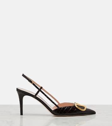 Slingback-Pumps VLogo 80 aus Leder | Valentino Garavani