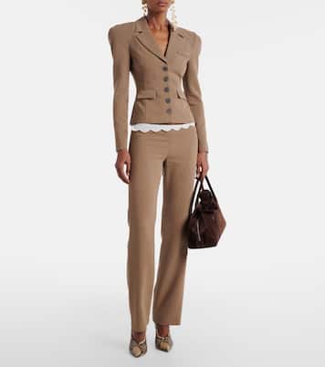 Gerade Hose aus Wolle mit Spitze | Magda Butrym